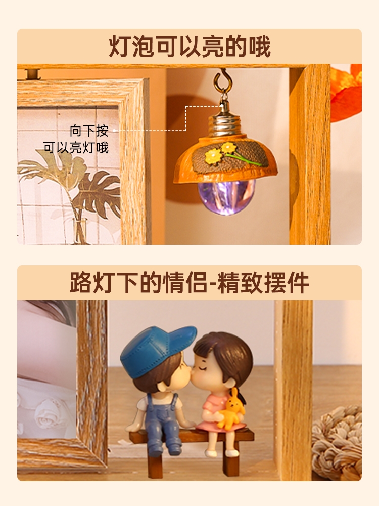 七夕情人节送男女朋友情侣生日礼物定制做照片相框纪念意义走心