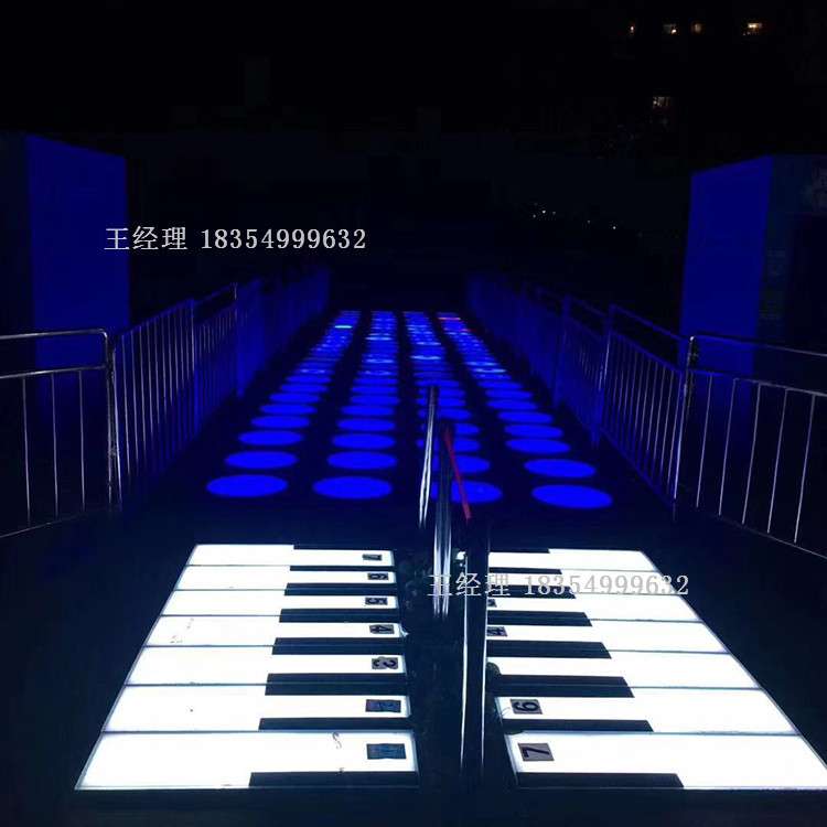 地板钢琴感应地板灯网红脚踩地面灯互动感应地板钢琴键楼梯台阶