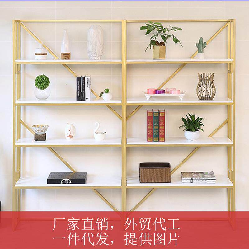 loft工业风置物架美式储物柜书架铁艺展示架落地玄关隔板客厅隔断