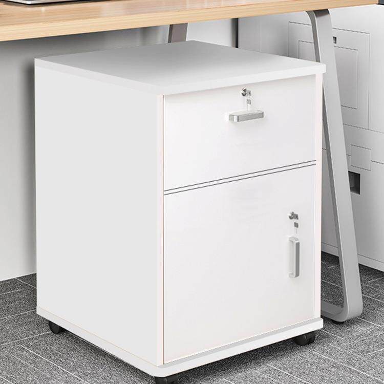文件柜办公室木质带锁可移动储物柜抽屉柜带轮桌下收纳矮柜小柜子