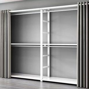 开放式衣柜衣架卧室落地金属挂衣架出租屋衣橱组合房间简易衣