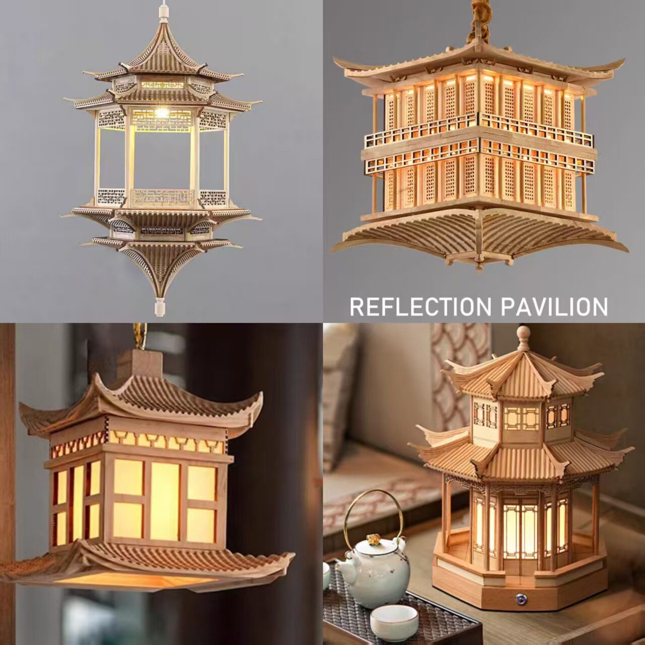 楼兰新中式仿古吊灯模型摆件