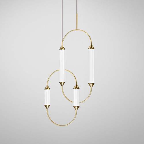 意式极简餐厅现代简约吧台北欧设计师轻奢高端创意玻璃长条吊灯