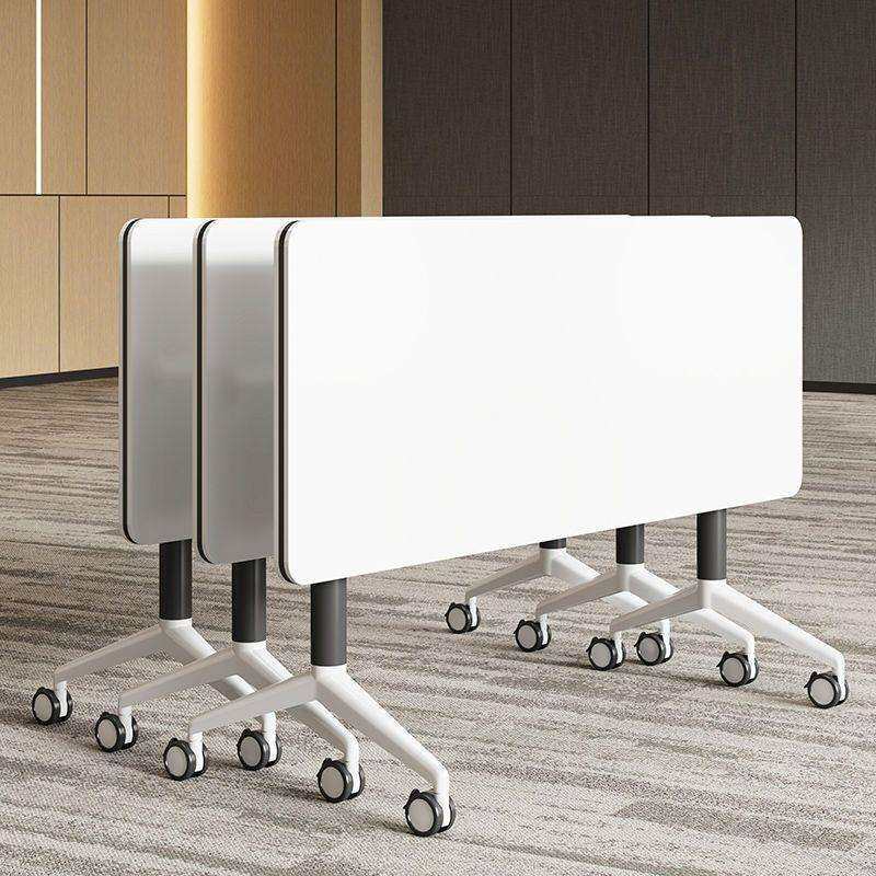 折叠会议桌可移动简易拼接长条桌带轮多功能折叠培训办公桌椅组合