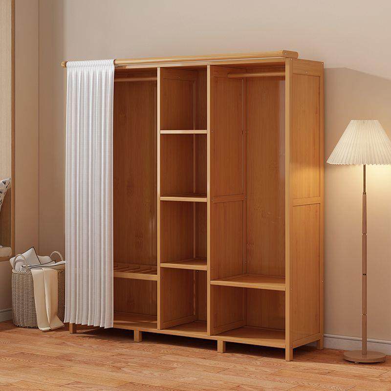 出租房经济型布艺多层衣柜卧室家用简易组装柜子结实耐用竹挂衣橱