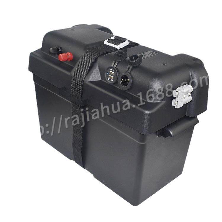 户外汽车游艇多功能大尺寸电瓶盒电池箱带USB可改装