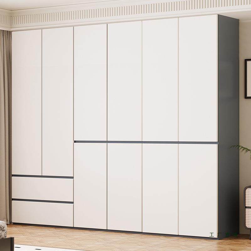 衣柜家用平开门成人简约现代组合经济型上下抽屉柜实木储物大衣橱