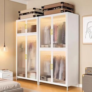 钢制衣柜卧室家用出租房金属铁艺收纳柜子宝宝衣橱儿童简易衣柜子