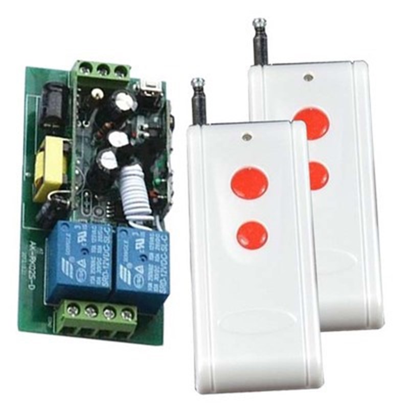 学习码两路无线继电器开关高压220V一拖二家用电灯控制器