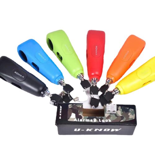 摩托车防盗锁车把锁报警锁牛角锁电动电摩通用Handlebar lock