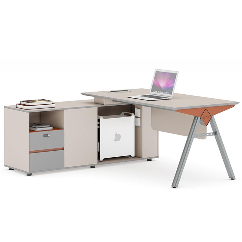 大班台老板桌办公家具简约现代时尚白色主管经理单人桌椅组合桌子