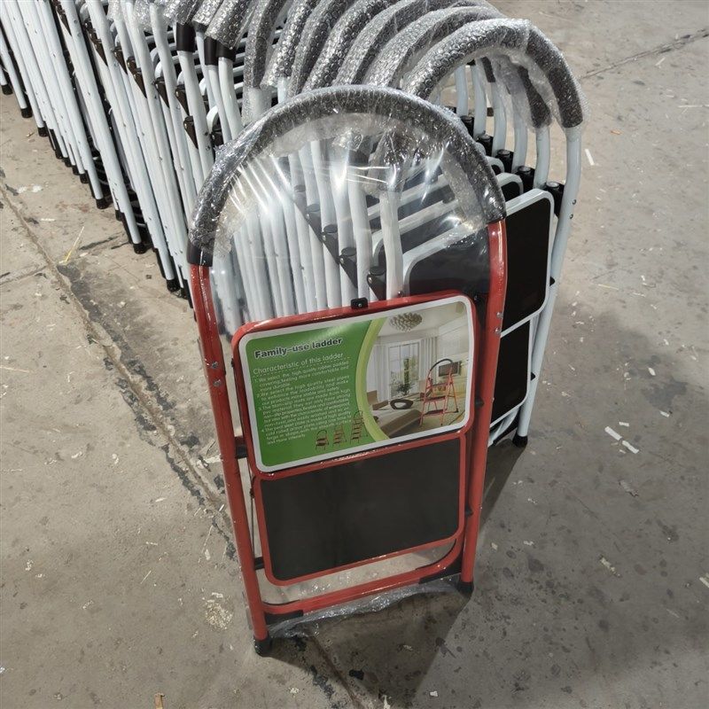 两步红色家用铁梯子踏步梯厨房用梯洗车凳子花架梯子二层步单侧梯