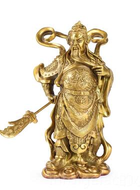 新款全铜帝关公关韦驮韦陀佛像菩伽珈蓝萨佛像家用装饰工蓝艺品中