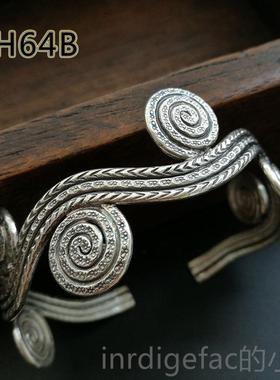 新款泰国清迈手工银手镯麻花复古个性银饰04新镯2款2小众设计开口