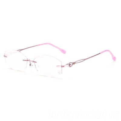 新款无框边近视眼镜框切女超商轻务防蓝光防辐射变有色度数平光护