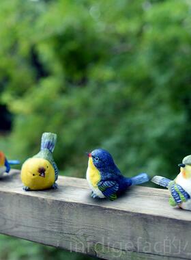 新款花园摆 正版家创意居装饰 可爱鸟仿真小鸟摆件 客厅桌窝面摆