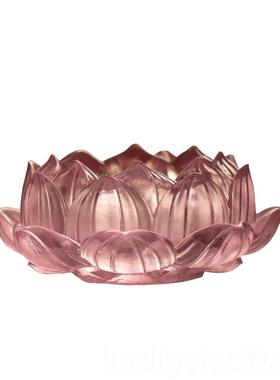 新款古法琉璃荷烛花台灯供佛七彩油灯座佛前莲花供灯佛家用桌酥面