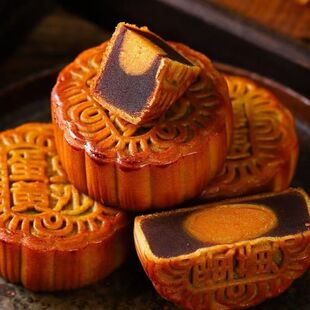 遂雅纯豆沙蛋黄月饼广式莲蓉蛋黄味100克/4个批发中秋节送礼礼盒