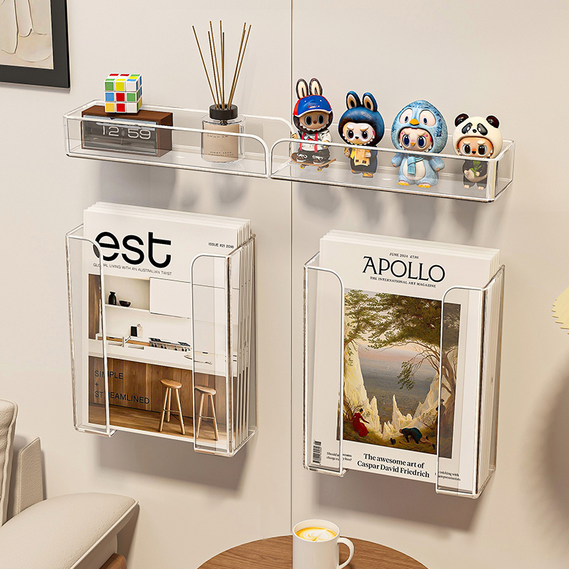 杂志展示架上墙透明亚克力书架