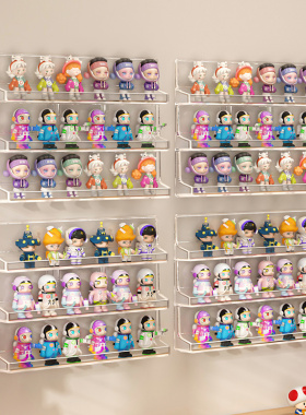 盲盒收纳展示架壁挂式泡泡.玛特陈列架墙上亚克力摆件手办置物架