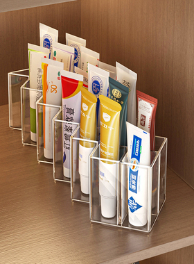 药膏收纳盒分格管状药整理神器家用急救医药箱管状乳膏药物置物架