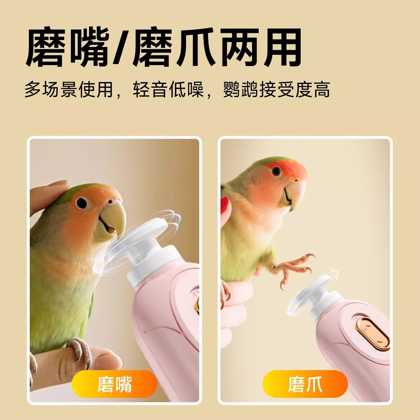 鹦鹉磨爪器电动磨牙磨脚牡丹虎皮和尚指甲刀小太阳磨甲器