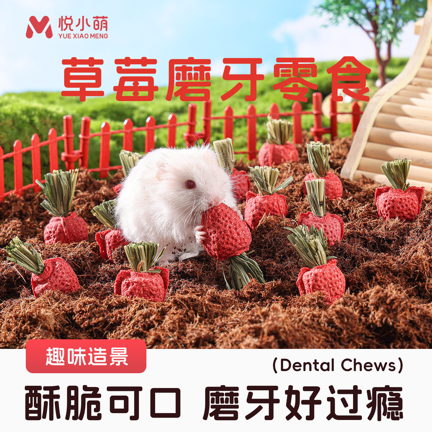 悦小萌仓鼠草莓零食大礼包金丝熊花枝鼠龙猫营养磨牙棒可食用