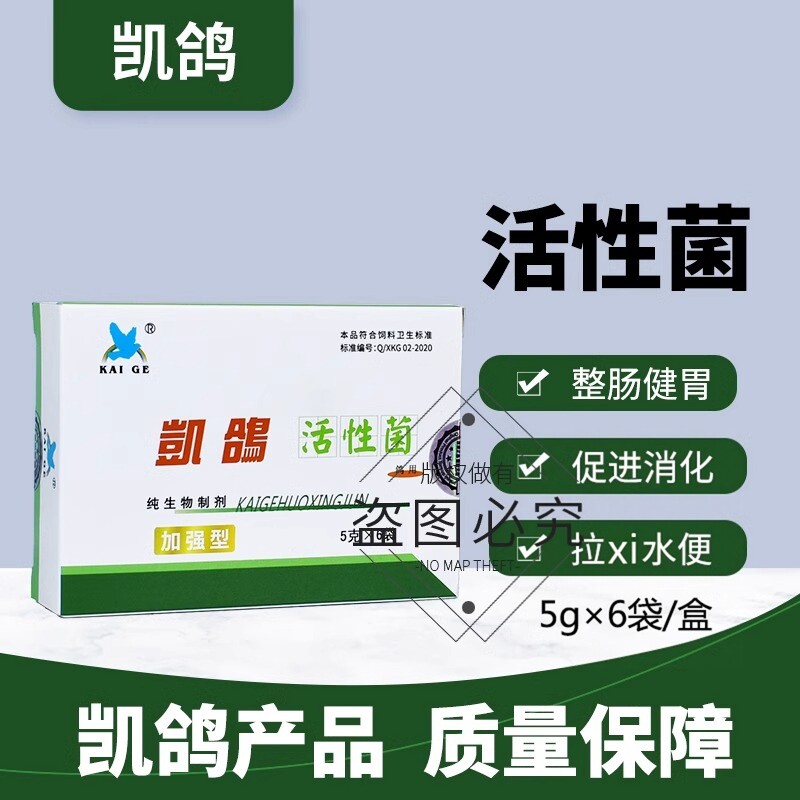 凯鸽活性菌活菌消化肠道益生菌酵母调理肠道健胃消积鸟用助消化