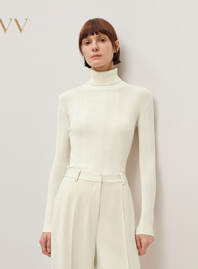 【黄金羊毛】OVV2025秋冬新款可机洗高领长袖针织衫GNZAJ35114A