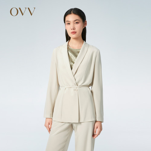 OVV春夏腰带休闲一粒扣西服