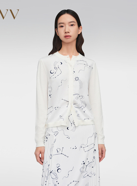 【星辰印花系列】OVV春夏新款长袖针织开衫外套GWZAJ14008A