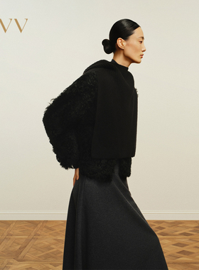 OVV秋冬女可双面穿着36mm卷毛小圆领皮草外套GWMPJ44102A