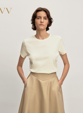 OVV2025秋冬新款经典圆领简约直筒版型短袖T恤GNTBJ35102A