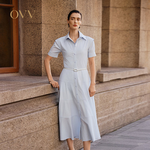 【SOLOTEX系列】OVV春夏热卖无袖衬衫式连衣裙GQLWJ25010A