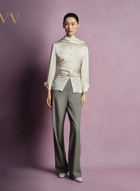 OVV秋冬女简约通勤休闲直筒舒适保暖羊毛西裤GTXFJ34109A