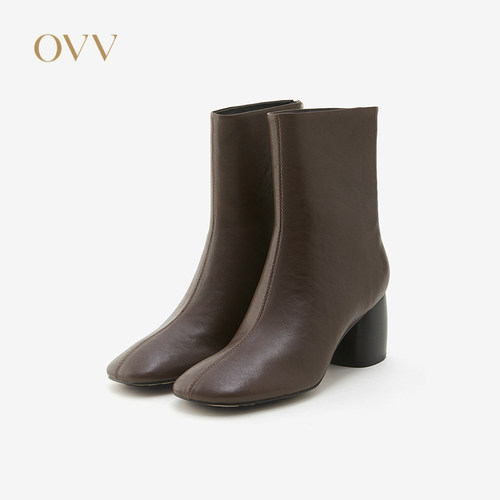 OVV秋冬热卖女装简约易搭中高跟休闲舒适短靴鞋子GSXBJ34101A