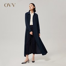 女装 OVV秋冬热卖 风衣 翻领系带连衣裙式