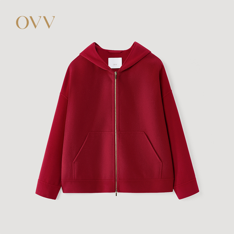 【新年红系列】OVV2026春夏新款女装双头拉链连帽外套GWJFJ16001A