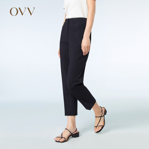 OVV春夏热卖女装经典休闲通勤舒适弹力烟管九分裤子GKCAJ13006A