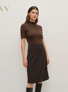 OVV2025秋冬新款时髦针梭镶拼休闲短袖针织连衣裙GQLBJ35104A