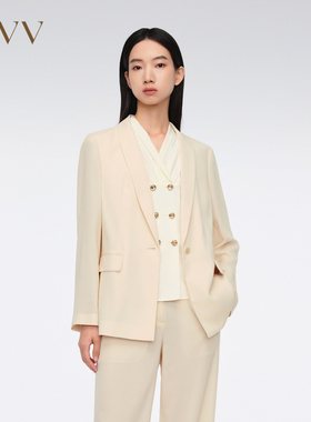 OVV春夏新款女装经典一粒扣戗驳领通勤西服外套GTXEJ14008A