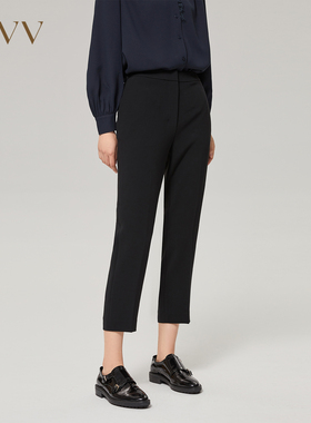 【进口三醋酸】OVV秋冬女装经典烟管裤松紧腰休闲裤GKCAJ32103A