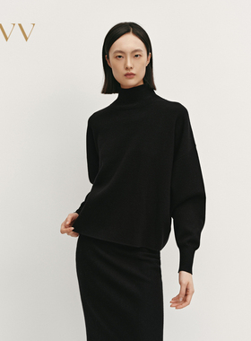 OVV秋冬女保暖舒适羊毛混纺休闲高领长袖针织衫GNZAJ34110A