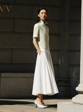 【SOLOTEX微风系列】OVV春夏女装小白裙A字裙摆半身裙GQDDJ14002A