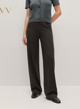 OVV2025秋冬新款松紧腰针织羊毛舒适简约休闲长裤GKCAJ35102A