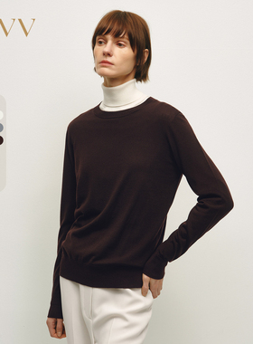 OVV秋冬多色简约宽松圆领长袖针织衫GNZAW34006A