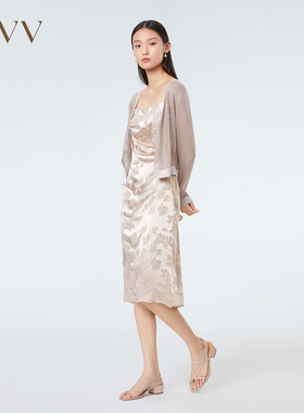 OVV热卖女装高级光泽围裹式休闲时髦通勤针织开衫外套GWZAJ13014A