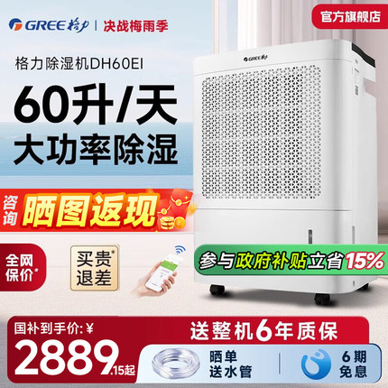 格力除湿机家用地下室 大功率工业抽湿机别墅商用除湿器DH60EI