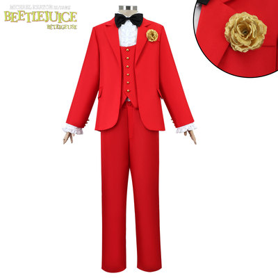 阴间大法师2cos服Beetlejuice2红色西服套装甲壳虫汁cos表演服装