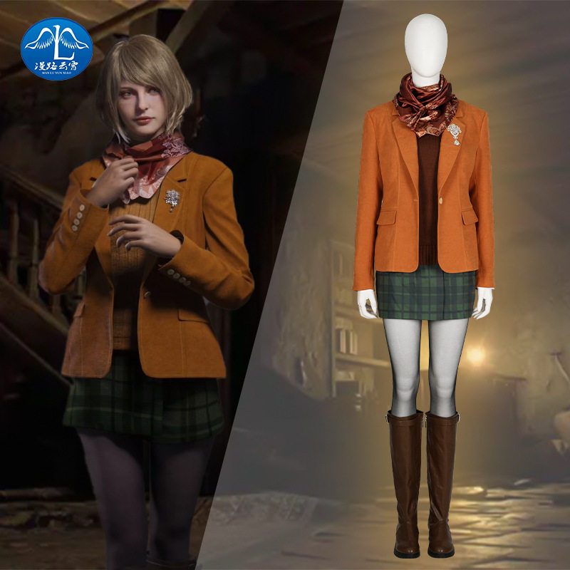 漫路云霄生化危机4重制版阿什莉格拉汉姆ashleycosjk制服短裙